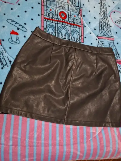 Falda negra de cuero sintético, Marca Americanino - miniatura 2