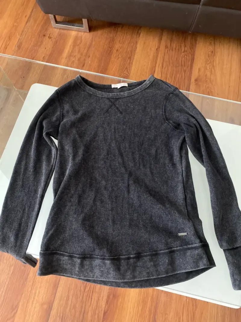 Poleron delgado negro/gris Maui&sons talla M. - 1