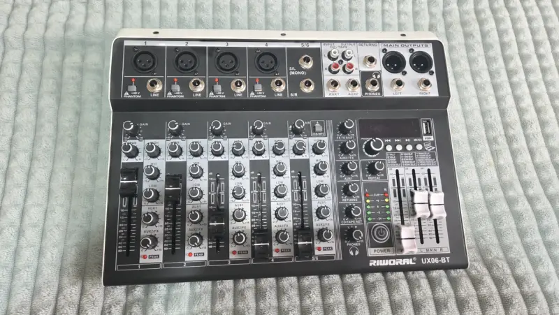 Mezclador de audio Riworal UX06-BT - 2