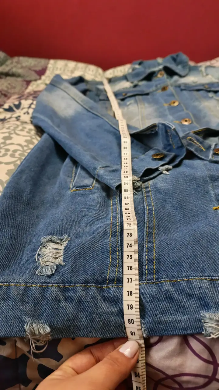 Chaqueta de mezclilla desgastada azul - 5
