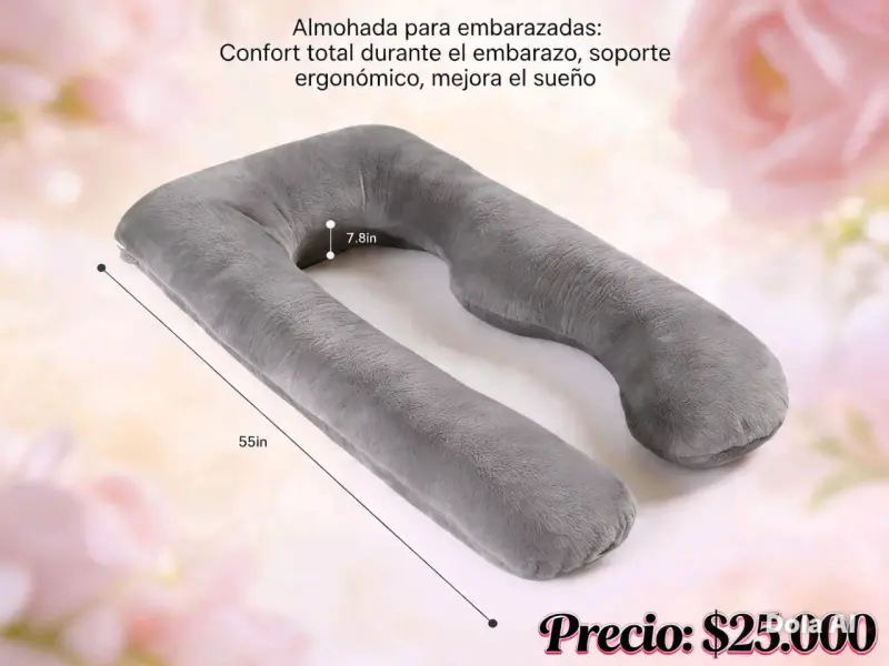 Almohada embarazo ergonómica gris