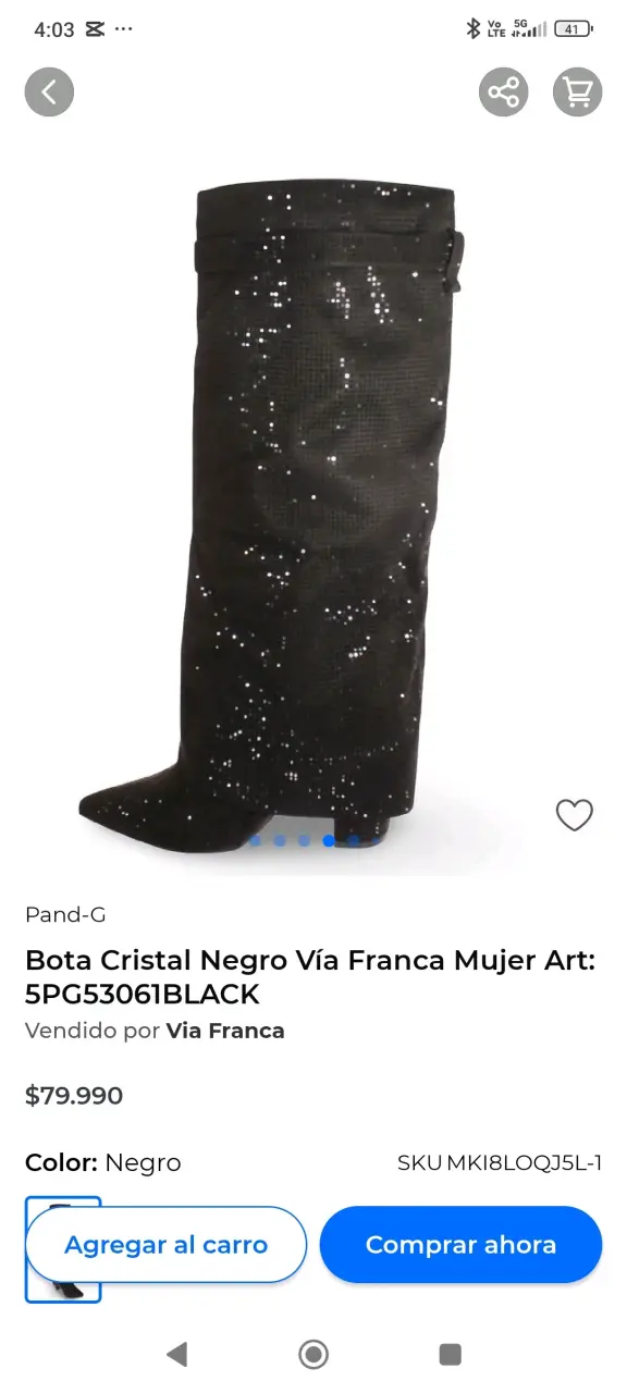 Bota de cristal negra - 1