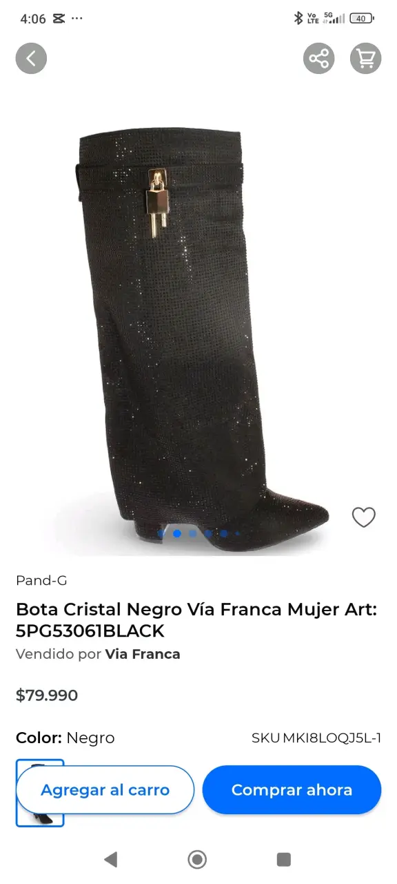Bota de cristal negra - 6