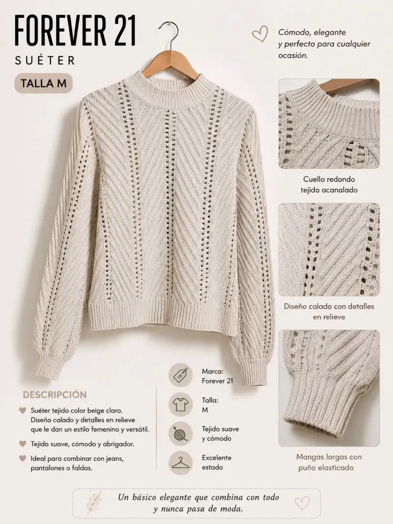 Suéter beige Forever 21