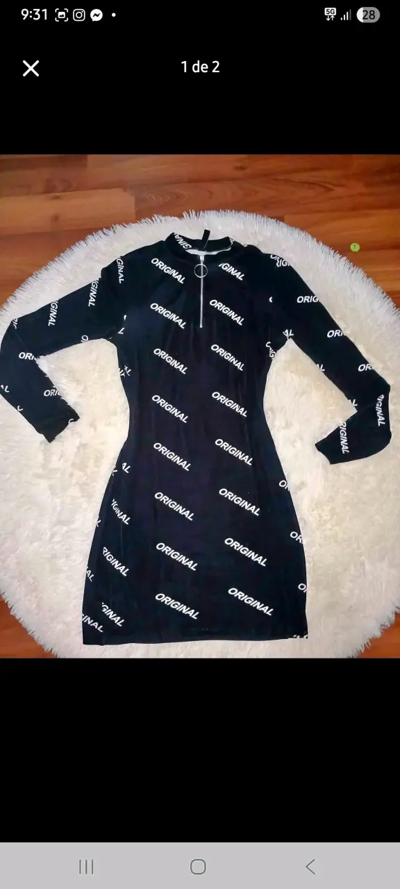 Vestido negro estampado Original