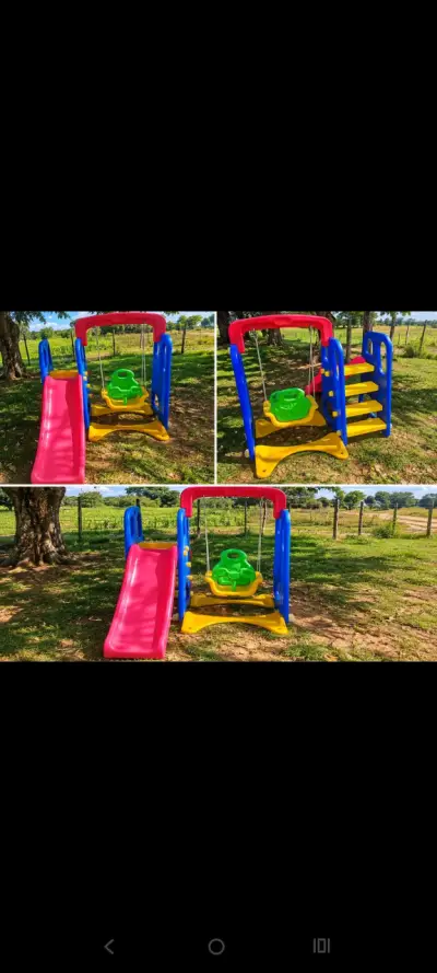 Columpio con resbalín infantil - miniatura 1