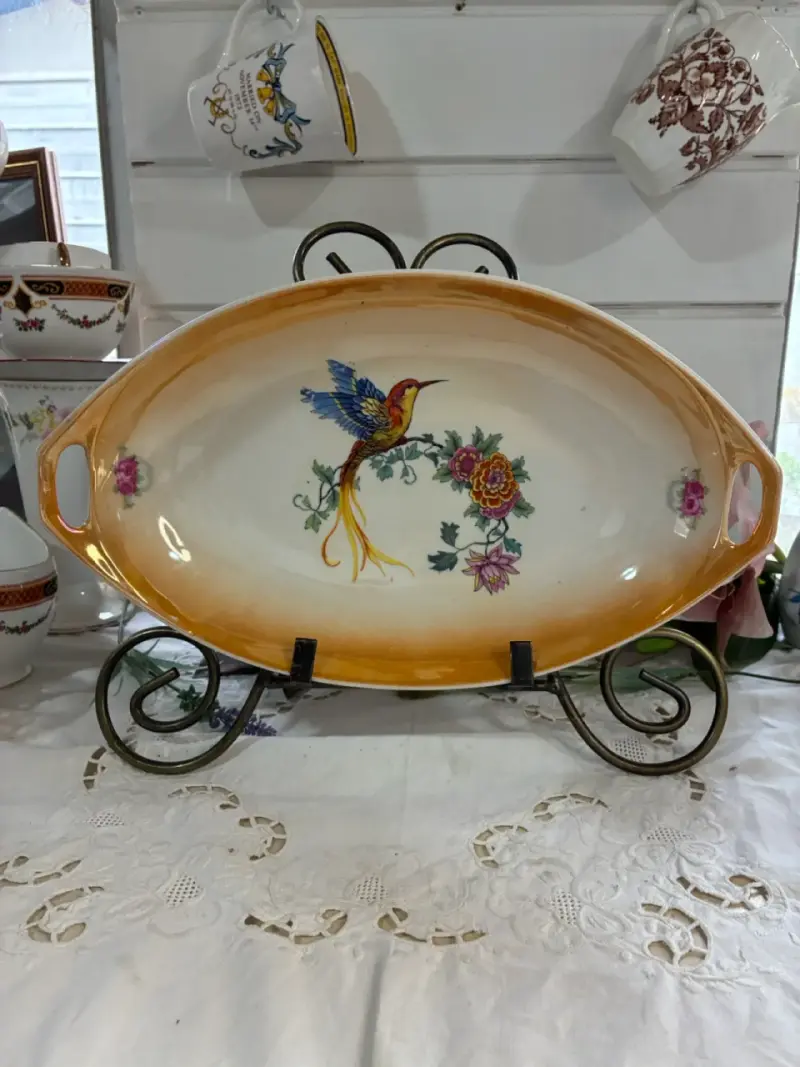 Bandeja decorativa porcelana floral - 1