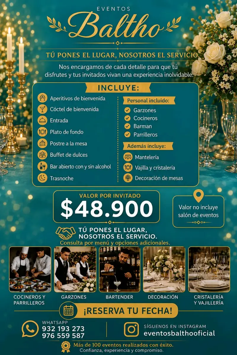 Servicio completo de banquetería