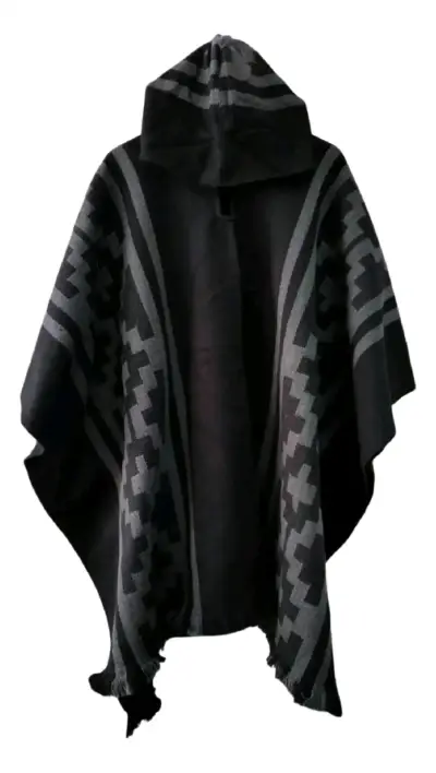 Poncho lana de alpaca  con capucha - miniatura 4