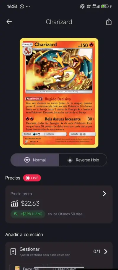 Carta Pokémon Charizard edición especial - miniatura 1