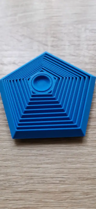 Hexágono antiestrés celeste cyan 3d fidget spinner - miniatura 2