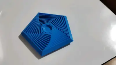 Hexágono antiestrés celeste cyan 3d fidget spinner - miniatura 3