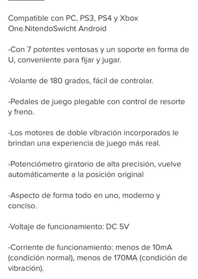 Volante de carrera PXN con pedales - miniatura 3