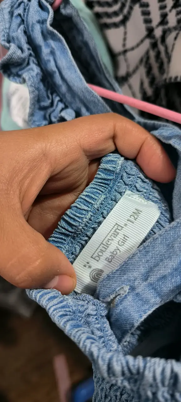 Overol de mezclilla azul infantil talla 12 meses - 3