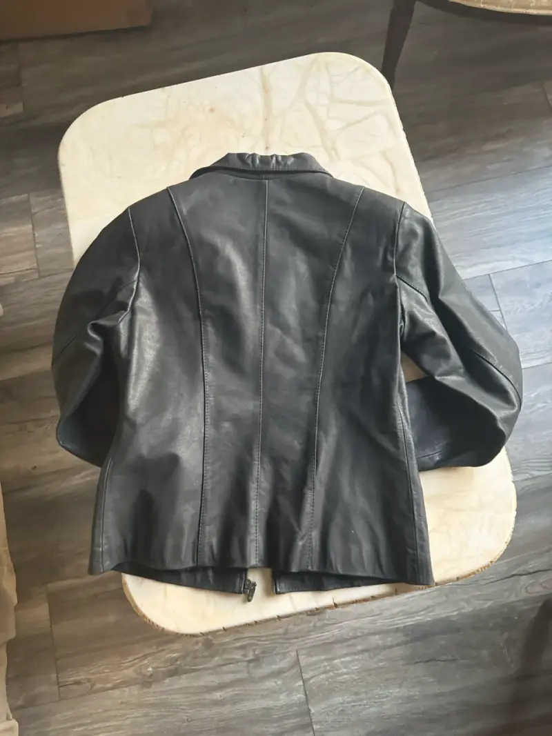 Chaqueta de cuero negra mujer - 4