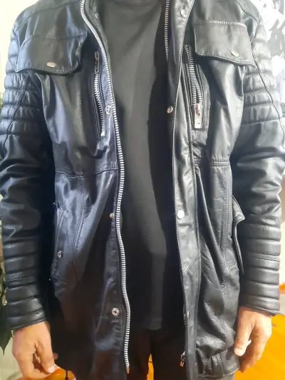 Chaqueta de cuero negro⁰ - miniatura 2