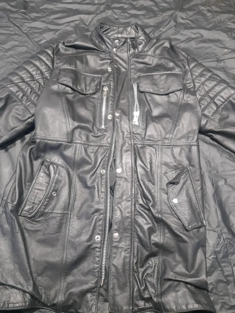 Chaqueta de cuero negro⁰ - 3