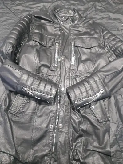 Chaqueta de cuero negro⁰ - miniatura 4