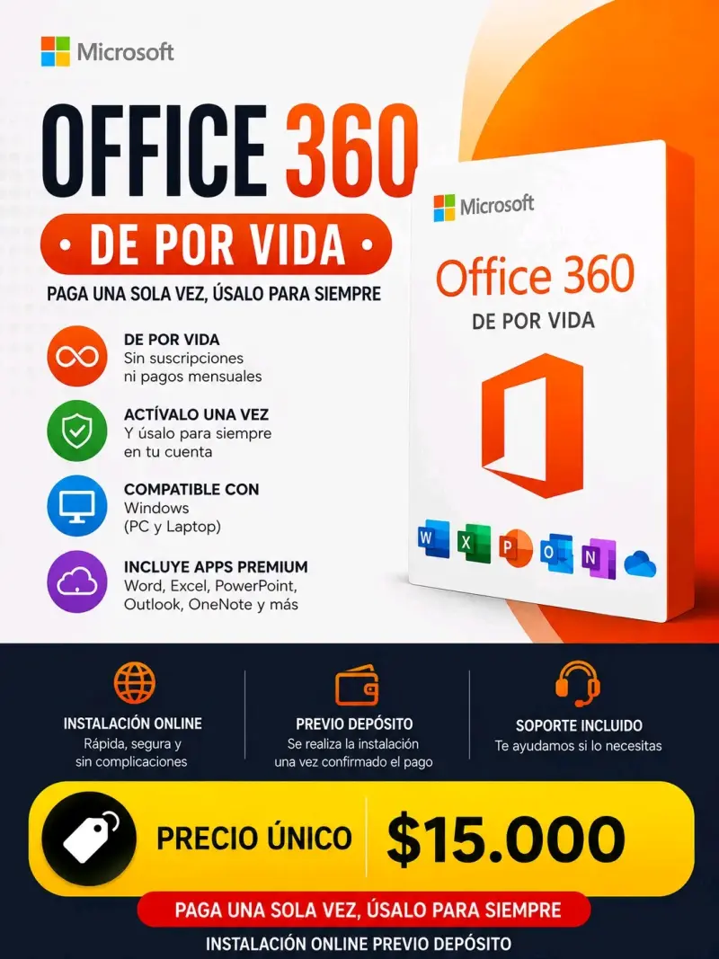 Licencia Microsoft Office 360 de por vida