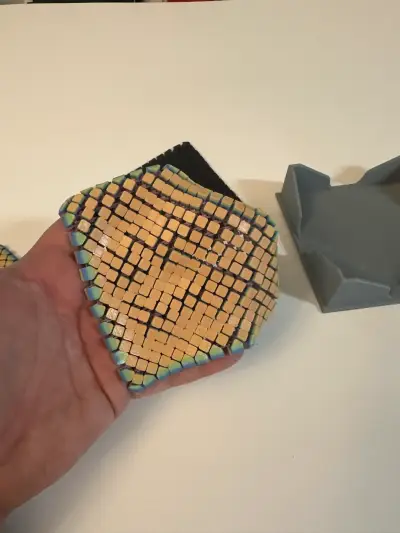 Manta antiestrés impresa en 3D sensorial celeste - miniatura 2