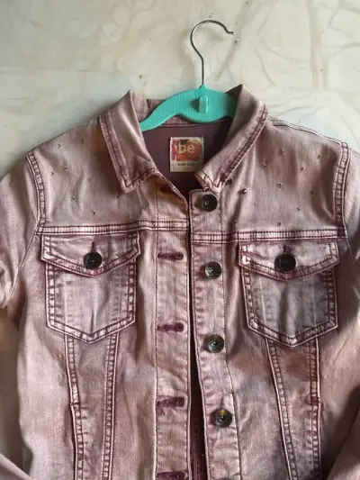 Chaqueta de mezclilla rosa mujer - miniatura 2