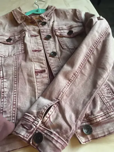 Chaqueta de mezclilla rosa mujer - miniatura 3
