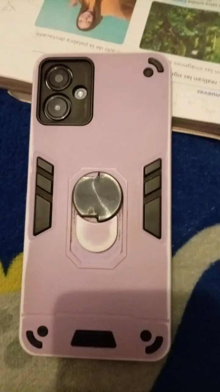 Funda dura con soporte rosa - 1