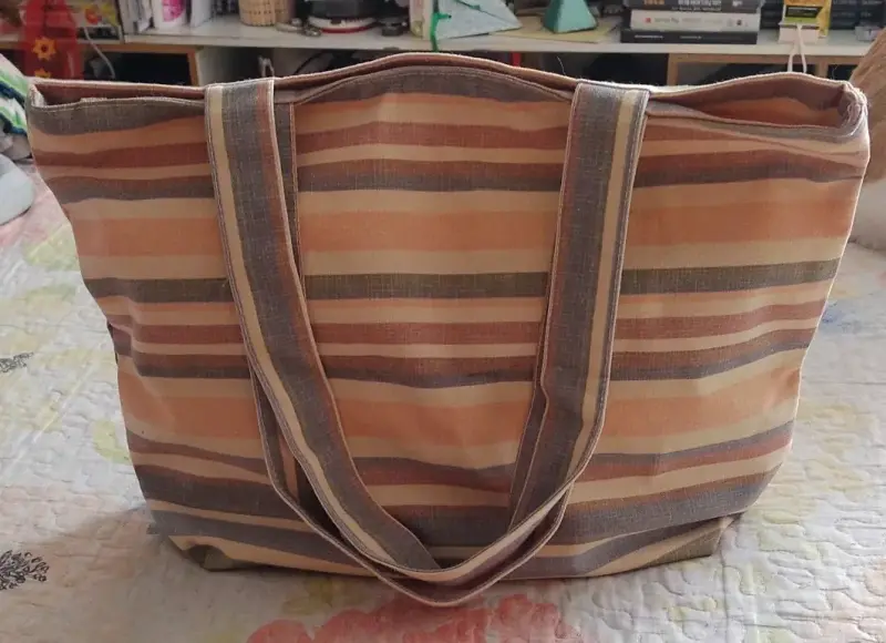 Bolso tote a rayas multicolor + toalla playa - 3