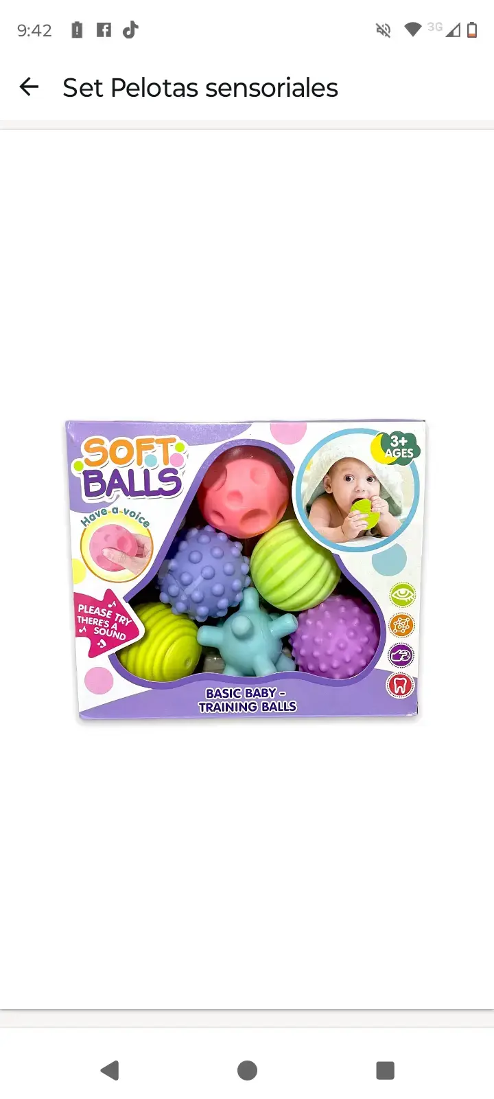 Set de pelotas sensoriales bebé