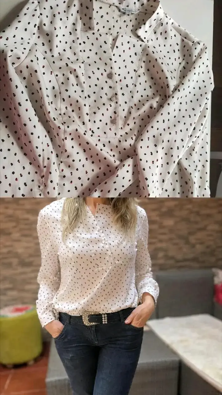 Blusa blanca con lunares