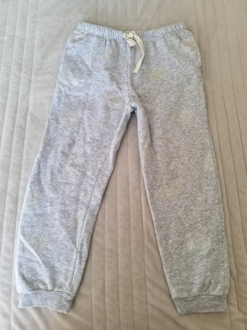 Pantalones de algodón gris claro detalles tornasol - 1