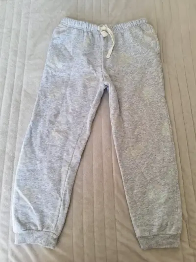Pantalones de algodón gris claro detalles tornasol - miniatura 1