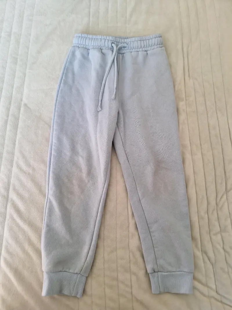 Pantalones de algodón gris claro detalles tornasol - 3