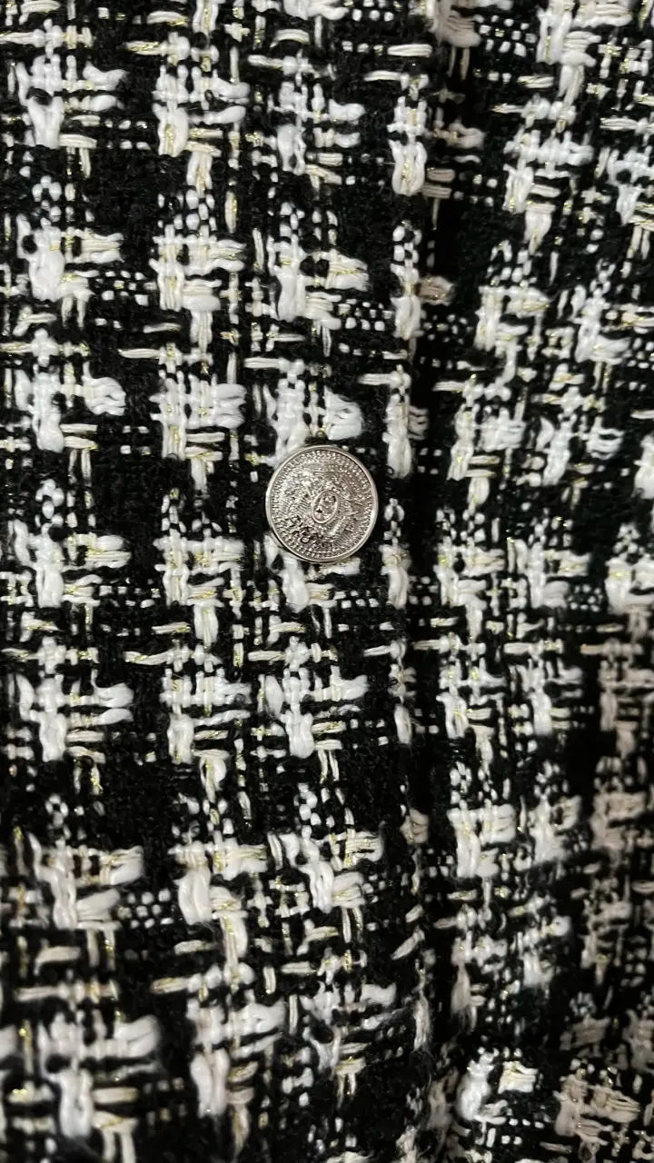 Chaqueta tweed blanco y negro - 4