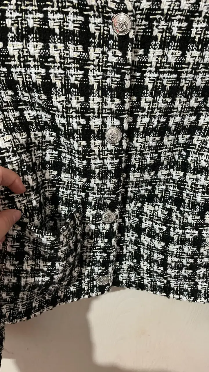 Chaqueta tweed blanco y negro - 5