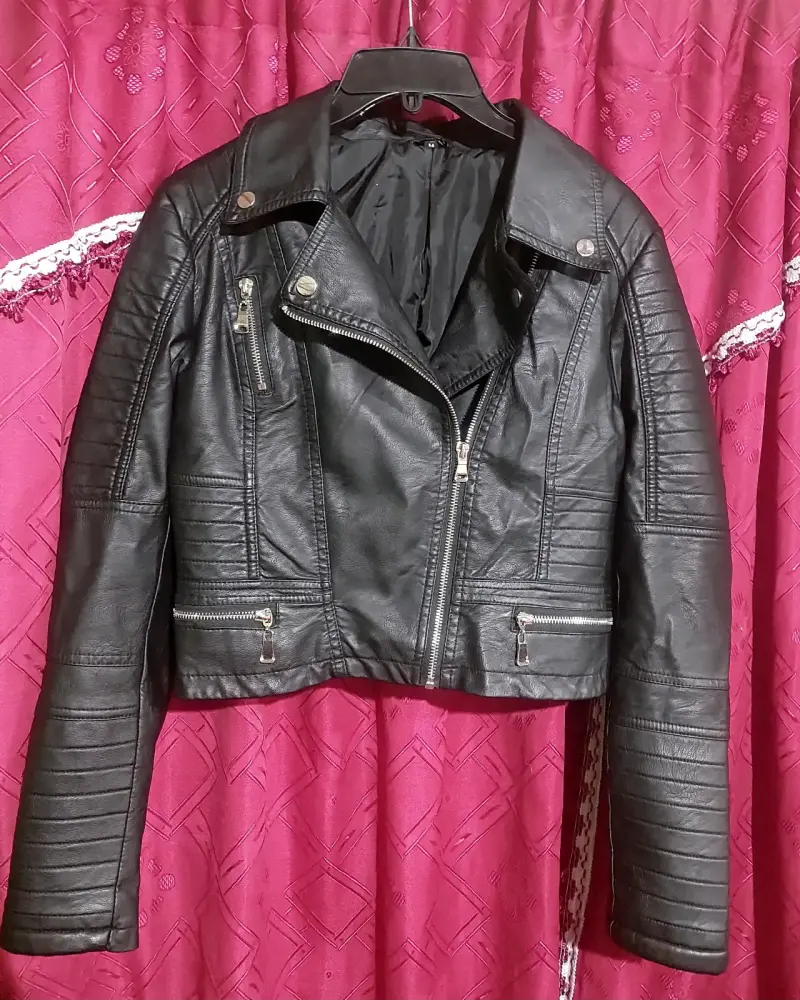 Chaqueta cuero negro mujer