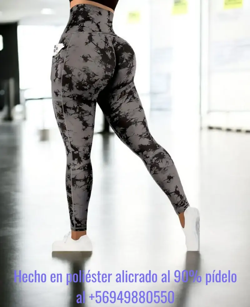 Leggings deportivos gris con corrida talla M - 2