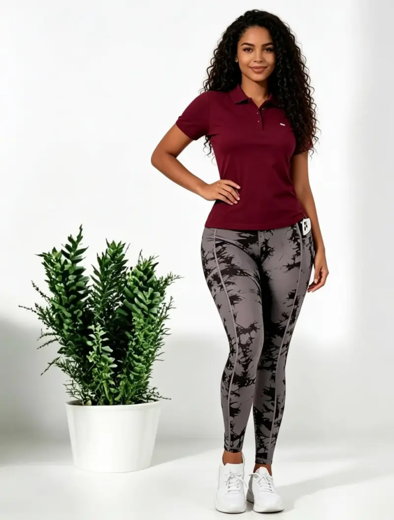 Leggings deportivos gris con corrida talla M - 3