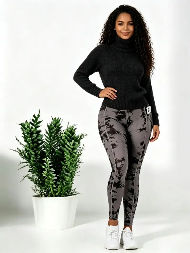 Leggings deportivos gris con corrida talla M - 4