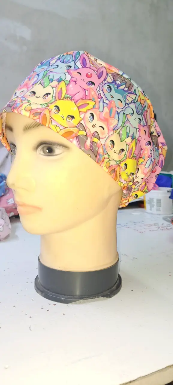 Gorro quirúrgico estampado rosado - 3