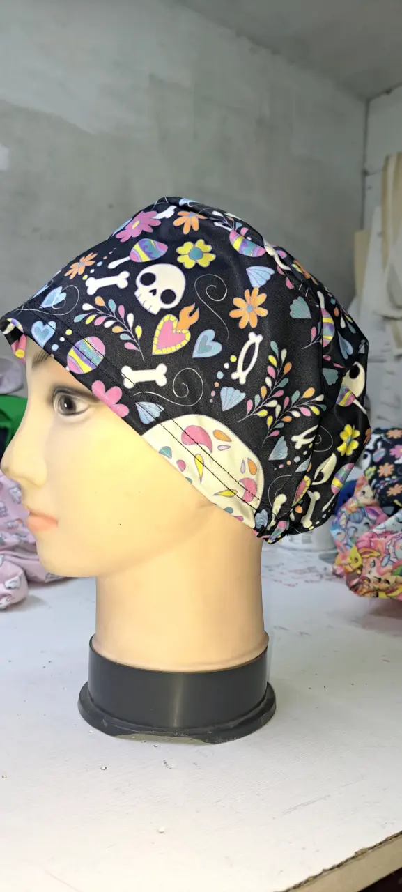 Gorro quirúrgico estampado rosado - 6