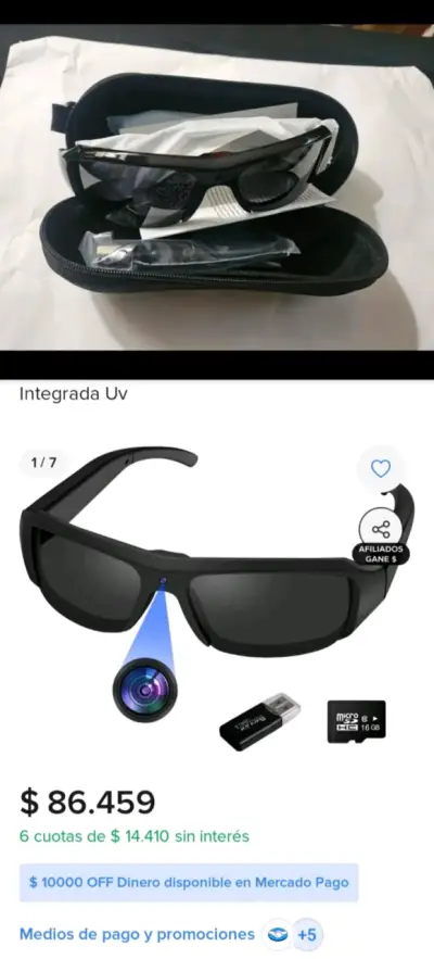 Gafas de video deportivas inteligentes 1080P, bate - miniatura 2