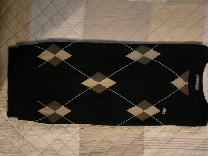 Suéter negro de rombos Lacoste - 2