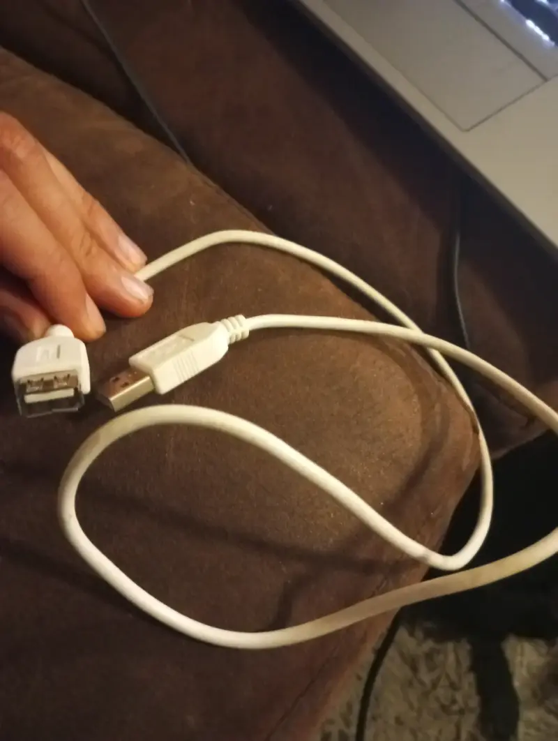 Cable alargador USB blanco