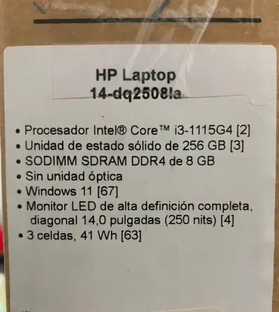 Laptop HP 14-dq2508la - miniatura 1