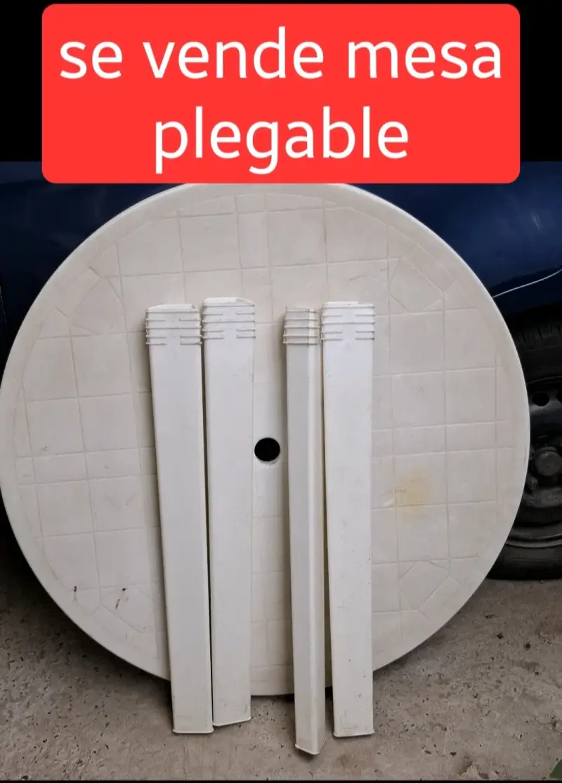 Mesa plegable redonda blanca