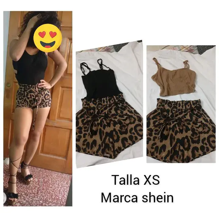 Conjunto top y shorts animal print