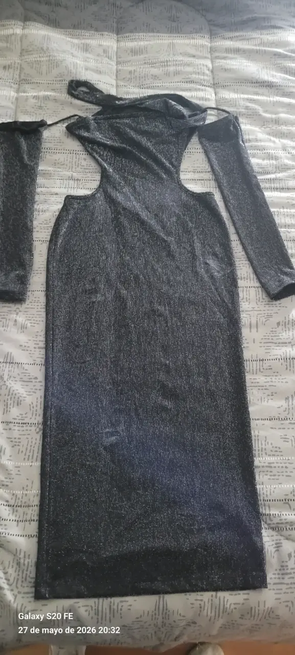 Vestido negro brillante - 1