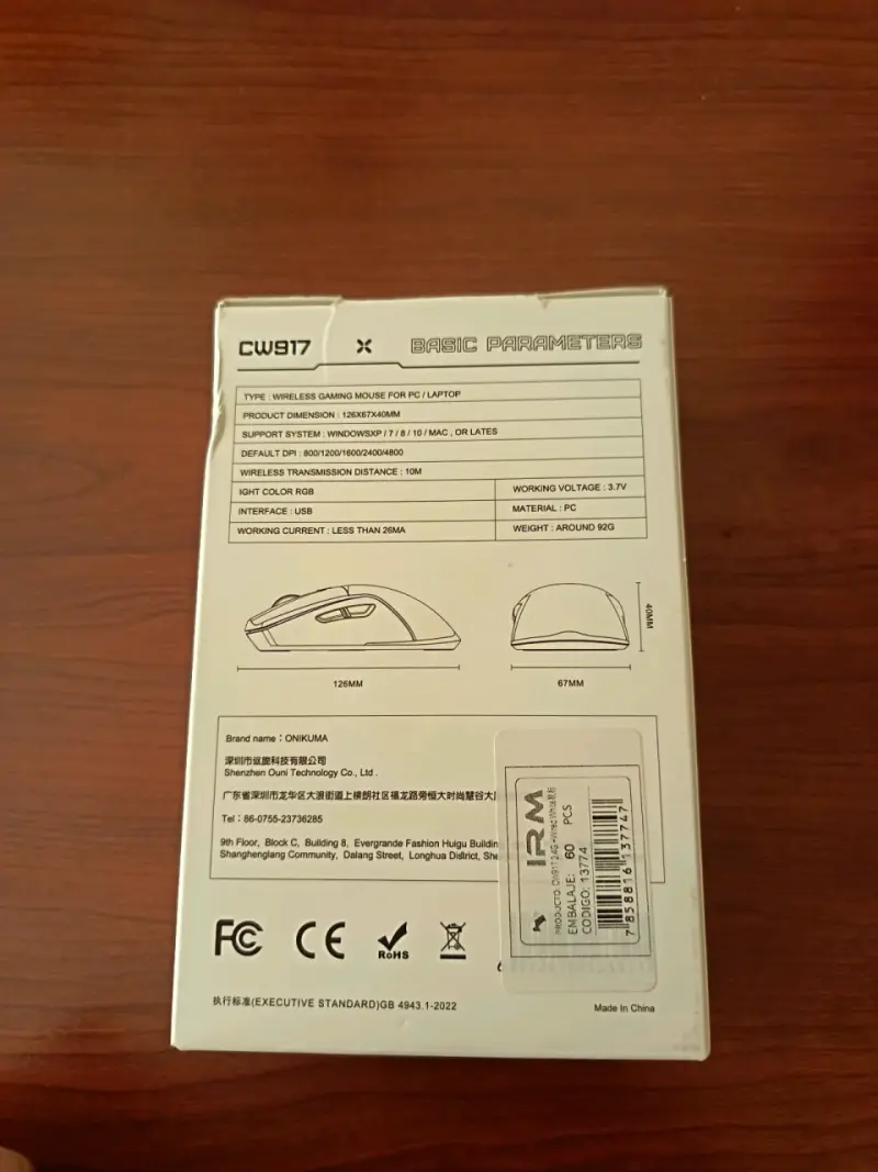 Mouse inalámbrico blanco cw907 - 6