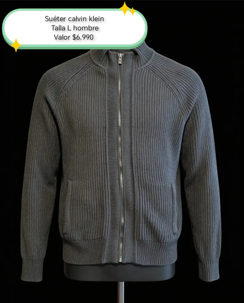 Suéter hombre azul gris calvin klein - 1